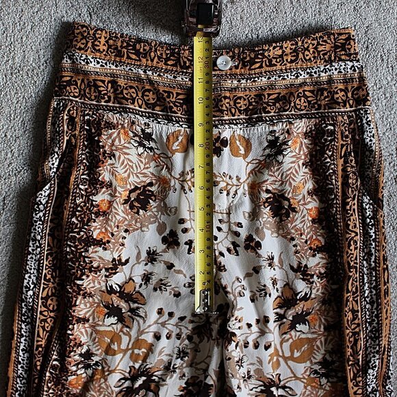 Anthropologie - Floral Print Linen Blend Joggers - Scarf Print - sz 4 - Picture 9 of 12